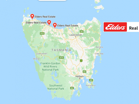 Elders Real Estate Tasmania Australia Map